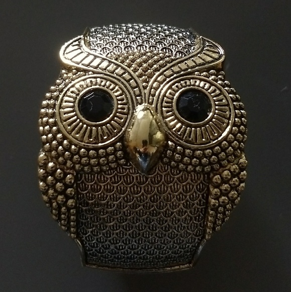 Jewelry - Owl Bracelet Gold Black Wrist Cuff Style